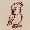 Cute Feathered Friend Drawing A simple line drawing of a cute parrot, suitable for various uses including crafts and digital design.