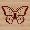 Whimsical Butterfly Line Art A simple line drawing of a happy butterfly with colorful wings.