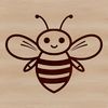 Beautiful Line Art Bee Design A simple line drawing of a cute bee with detailed features, suitable for various uses such as clip art or vector design.