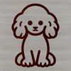 Poodle Silhouette A simple line drawing of a cute poodle sitting on its haunches.