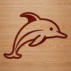 Marine Mammal Line Art Illustration A simple line drawing illustration of a dolphin, an ocean-dwelling sea creature.