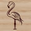 Free Vector Flamingo Design A simple line drawing of a flamingo bird, suitable for vector design and cutting machine projects.