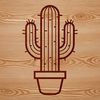 Desert Blooms Cactus Illustration An illustration of a desert-dwelling cactus in a minimalist style.