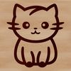 Line Art Cat Portrait A simple line drawing of a cute cat sitting on its haunches, suitable for personal or commercial use.