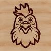 Simple Animal SVG Clip Art Image A simple line drawing of a chicken's head, designed as a vector art illustration.