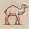 Simple SVG Design: Desert Animal A simple line drawing of a camel standing on four legs.