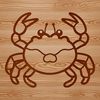 Crustacean Illustration in Simple Lines A simple line drawing of a wild animal, specifically a crab, created as vector art.