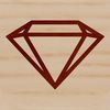Simple Diamond Clipart A simple line drawing of a diamond shape, designed for vector art and digital applications.