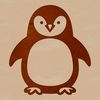 A simple line drawing illustration of a penguin in a natural habitat.