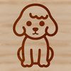 Cute Sitting Dog Line Art A simple line drawing of a sitting poodle, suitable for use in vector design and digital cutting projects.