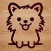 Simple Pomeranian Dog Vector Graphic Vector illustration of a cute Pomeranian puppy in a seated position.