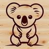 Koala Silhouette Vector Art A simple line drawing of a cute koala sitting on the ground, suitable for use in vector design projects.