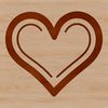 A simple line drawing of a heart shape, suitable for vector design applications.