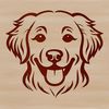 A simple line drawing of a Golden Retriever's head, suitable for various design purposes.