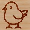 A simple line drawing of a cute bird designed as vector art for various uses.