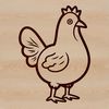 Domesticated Bird Line Drawing Art A simple line drawing illustration of a domesticated bird commonly found on farms.