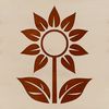 Simple Sunflower Illustration in Vector Format A simple line drawing illustration of a sunflower plant with large yellow petals and dark brown center.
