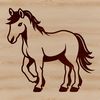 Adorable Horse Silhouette A simple line drawing of a cute horse standing on its hind legs.