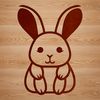 Cute Sitting Rabbit SVG Art A simple line drawing of a cute sitting rabbit, suitable for clip art or vector design projects.