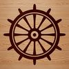 Simple Ship's Wheel Line Art Design A simple line drawing of a nautical ship's wheel, perfect for vector art and clip art designs.