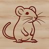 A simple line drawing of a cute mouse illustration.