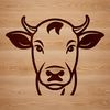 Simple Vector Cow Face Design A simple line drawing illustration of a cow's head, suitable as vector art for various design projects.