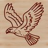 Free Eagle Clip Art A simple line drawing of an eagle in flight, depicted as a vector image.