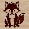 An illustration of a charming animal character in a single-color outline style.