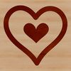A simple line drawing of a heart symbol.