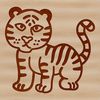 Bold Tiger Line Art Design Simple line drawing of a standing tiger in a bold style suitable for digital cutting machines like Cricut.