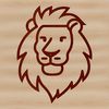 Simple line drawing of a lion's head, a classic illustration of a big cat.