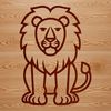 Simple Lion Profile Design A simple line drawing of a lion sitting in profile.