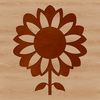 Floral Border Elements A simple line drawing of a sunflower in a floral design, suitable for gardening or nature-themed projects.