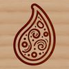 Simple Paisley Ornamentation A traditional Paisley pattern in a simple line drawing style.