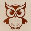 Simple Owl Clip Art Design A simple line drawing of a cute owl, suitable for digital design projects.