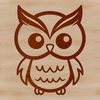 Minimalist Bird Illustration A simple line drawing of a cute owl with minimal shading.
