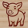 Cute Piglet Farm Scene SVG An illustration of a cute piglet on a farm setting, created in vector art style suitable for various applications.