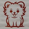 Simple Cute Dog Clipart SVG File A simple line drawing of a cute sitting Pomeranian dog in vector format.