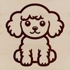 Adorable Canine Companion Clip Art A simple line drawing of a poodle sitting, created as a vector art design.