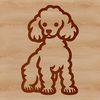 A simple line drawing of a seated Poodle, suitable for vector design and cutting machine projects.