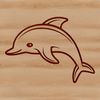 Simple Marine Mammal Drawing A simple line drawing of a dolphin, a marine mammal commonly found in the ocean.