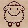 Gentle Farm Companion A simple line drawing of a farm animal, an adult sheep with a gentle expression.
