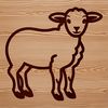 Whimsical Field Animal Drawing A simple line drawing illustration of a sheep in a field.