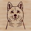 Beautiful Shiba Inu Head Silhouette A simple line drawing of a Shiba Inu's head, ideal for pet owners and animal enthusiasts.