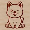 Cute Shiba Inu Line Art A simple line drawing of a Shiba Inu sitting comfortably.