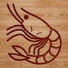 Simple Vector Crustacean Design A simple line drawing illustration of a small crustacean animal commonly eaten as food.