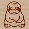 Sloth Illustration A simple line drawing of a sloth in a relaxed pose, suitable for vector design.