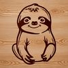 Rainforest Wildlife Illustration A simple line drawing of a slow-moving animal native to the rainforests.