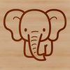 African Safari Icon - Elephant Silhouette A simple line drawing of an elephant standing in a neutral background.