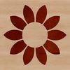 A simple line drawing of a sunflower in the style of floral art.
